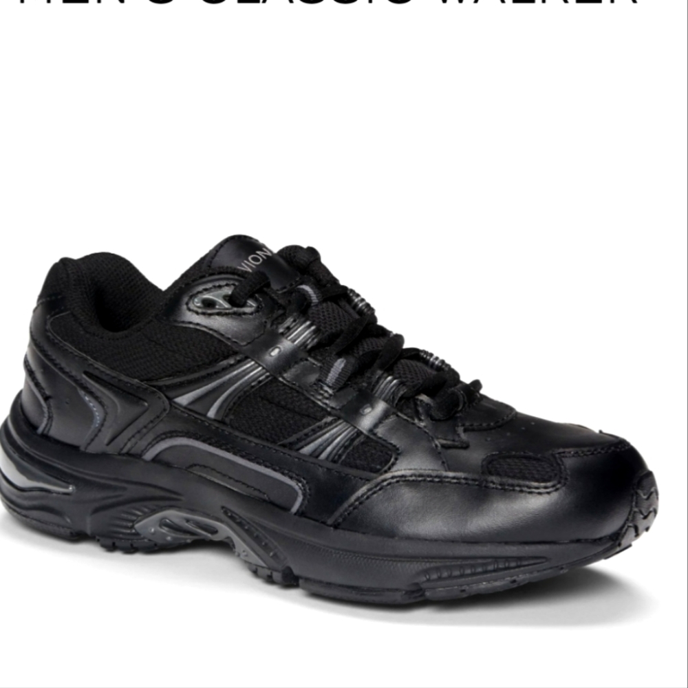 Vionic men's Walker shoes in black with arch support sz 10.5